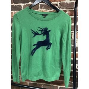TALBOTS Holiday Cashmere Blend Reindeer Sweater Women’s Size Small/P Christmas